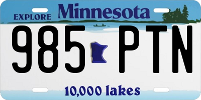 MN license plate 985PTN