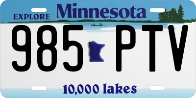 MN license plate 985PTV