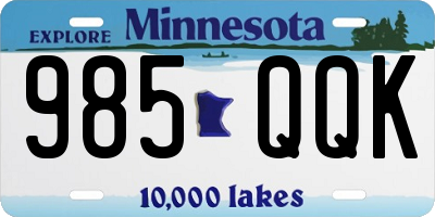 MN license plate 985QQK