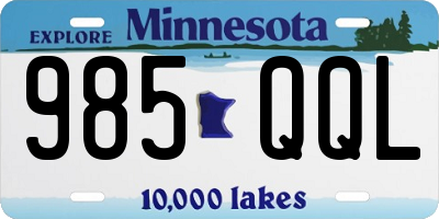MN license plate 985QQL