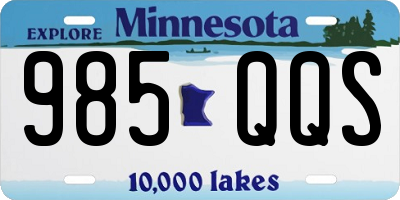 MN license plate 985QQS
