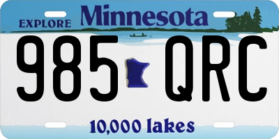 MN license plate 985QRC