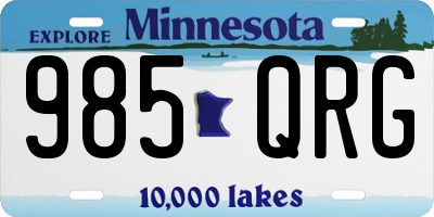 MN license plate 985QRG