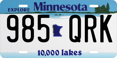 MN license plate 985QRK