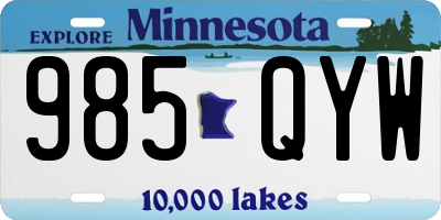 MN license plate 985QYW