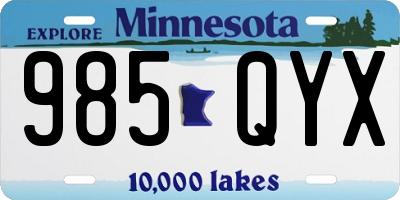 MN license plate 985QYX