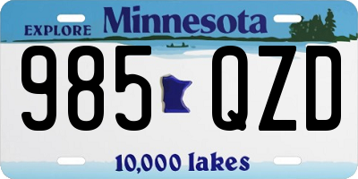 MN license plate 985QZD
