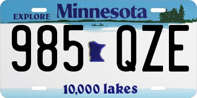 MN license plate 985QZE