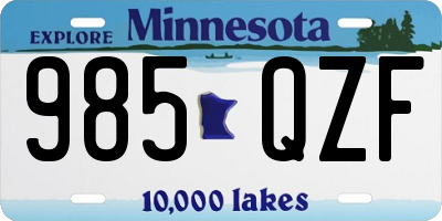 MN license plate 985QZF