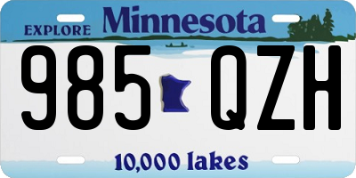 MN license plate 985QZH