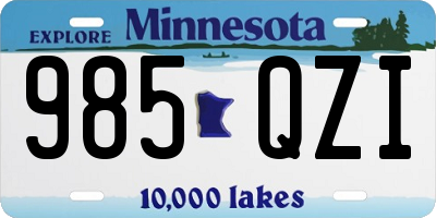 MN license plate 985QZI