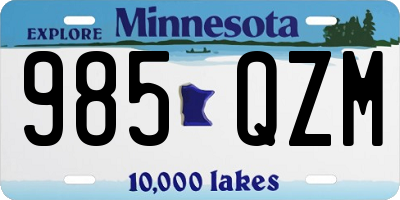 MN license plate 985QZM