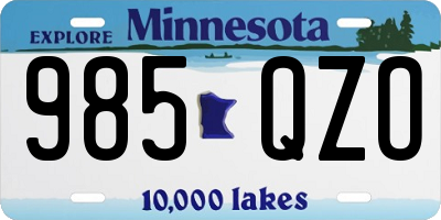 MN license plate 985QZO