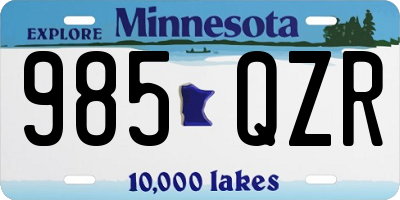 MN license plate 985QZR