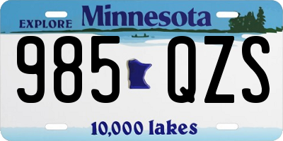 MN license plate 985QZS