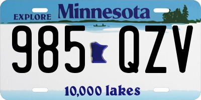 MN license plate 985QZV