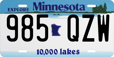 MN license plate 985QZW