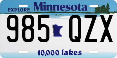 MN license plate 985QZX