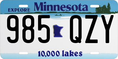 MN license plate 985QZY