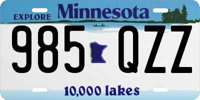 MN license plate 985QZZ