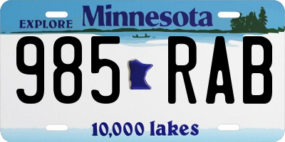 MN license plate 985RAB