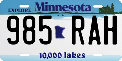 MN license plate 985RAH