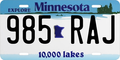 MN license plate 985RAJ