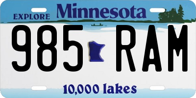 MN license plate 985RAM
