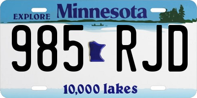 MN license plate 985RJD