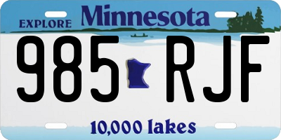 MN license plate 985RJF