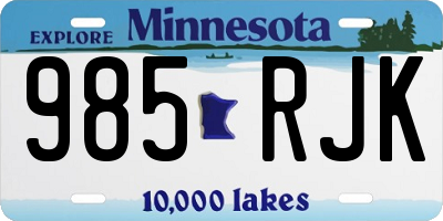 MN license plate 985RJK