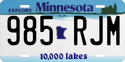 MN license plate 985RJM