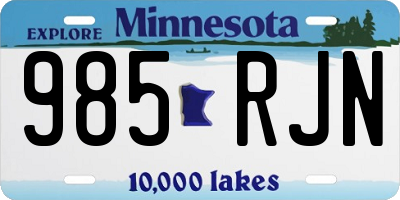 MN license plate 985RJN