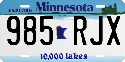 MN license plate 985RJX