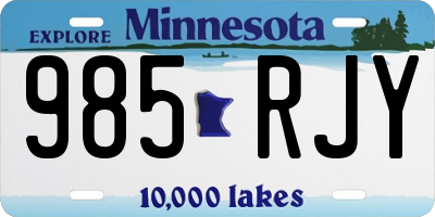 MN license plate 985RJY