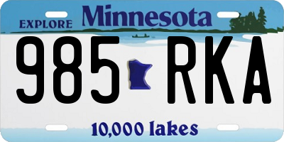 MN license plate 985RKA