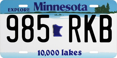 MN license plate 985RKB