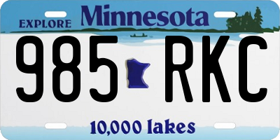 MN license plate 985RKC
