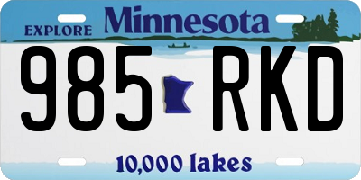 MN license plate 985RKD