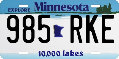 MN license plate 985RKE