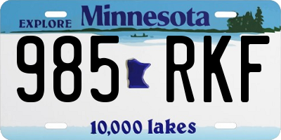 MN license plate 985RKF