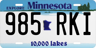 MN license plate 985RKI