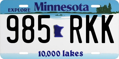 MN license plate 985RKK