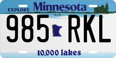 MN license plate 985RKL