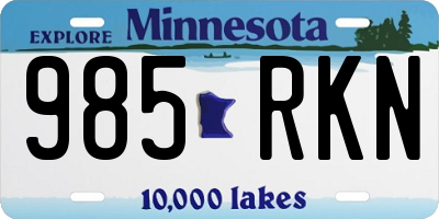 MN license plate 985RKN