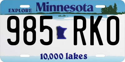 MN license plate 985RKO