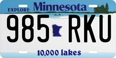 MN license plate 985RKU