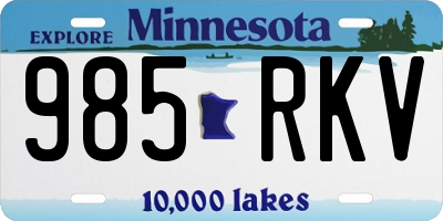 MN license plate 985RKV