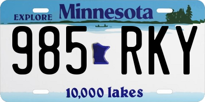 MN license plate 985RKY