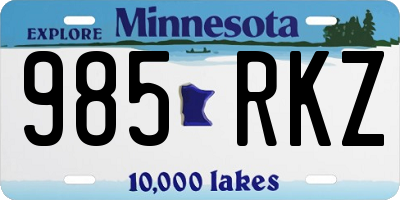 MN license plate 985RKZ